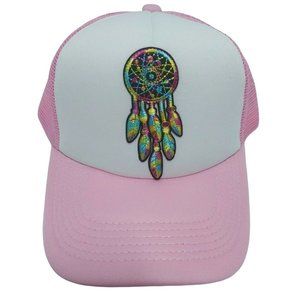 Dream Catcher Hat Meshback Snapback Baseball Hat (Pink)